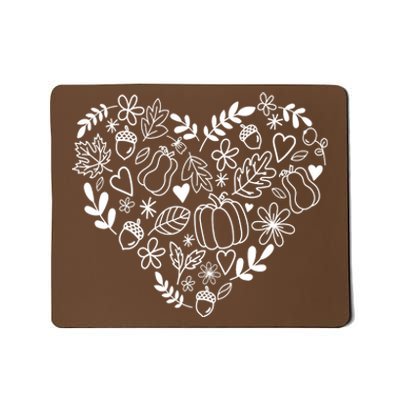 Autumn Pumpkin Fall Lover Heart Gift Mousepad