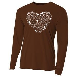 Autumn Pumpkin Fall Lover Heart Gift Cooling Performance Long Sleeve Crew