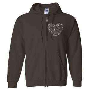 Autumn Pumpkin Fall Lover Heart Gift Full Zip Hoodie