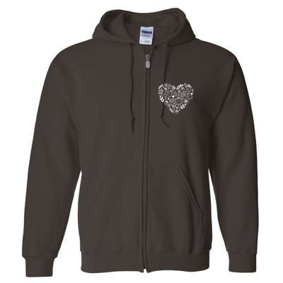 Autumn Pumpkin Fall Lover Heart Gift Full Zip Hoodie