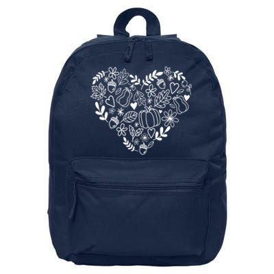 Autumn Pumpkin Fall Lover Heart Gift 16 in Basic Backpack