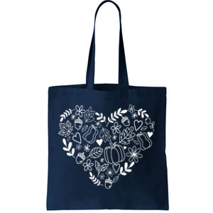 Autumn Pumpkin Fall Lover Heart Gift Tote Bag