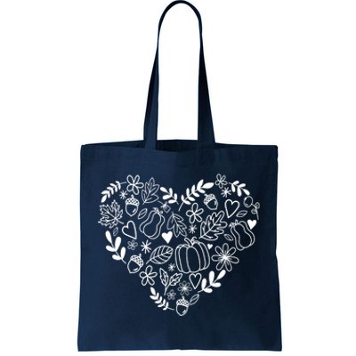 Autumn Pumpkin Fall Lover Heart Gift Tote Bag