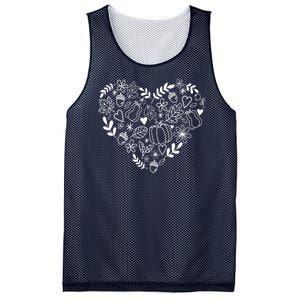 Autumn Pumpkin Fall Lover Heart Gift Mesh Reversible Basketball Jersey Tank