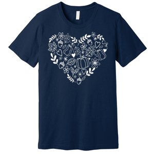 Autumn Pumpkin Fall Lover Heart Gift Premium T-Shirt