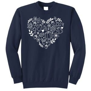 Autumn Pumpkin Fall Lover Heart Gift Tall Sweatshirt