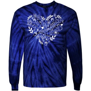 Autumn Pumpkin Fall Lover Heart Gift Tie-Dye Long Sleeve Shirt