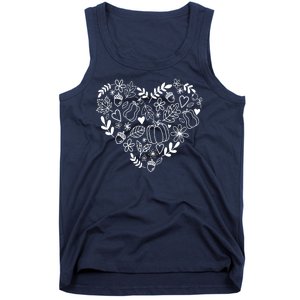 Autumn Pumpkin Fall Lover Heart Gift Tank Top