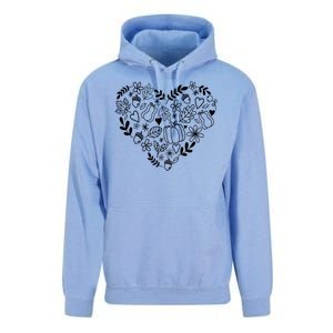 Autumn Pumpkin Fall Lover Heart Gift Unisex Surf Hoodie