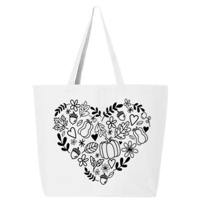 Autumn Pumpkin Fall Lover Heart Gift 25L Jumbo Tote