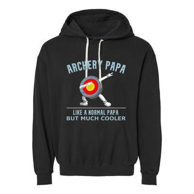 Archery Papa Funny Gift Idea For Archers Compound Bow Garment-Dyed Fleece Hoodie