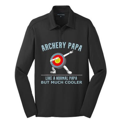 Archery Papa Funny Gift Idea For Archers Compound Bow Silk Touch Performance Long Sleeve Polo