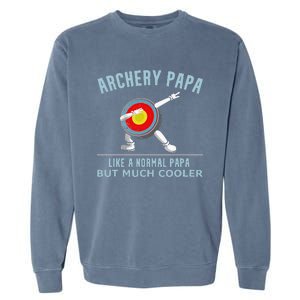 Archery Papa Funny Gift Idea For Archers Compound Bow Garment-Dyed Sweatshirt