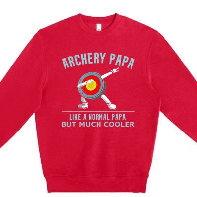 Archery Papa Funny Gift Idea For Archers Compound Bow Premium Crewneck Sweatshirt