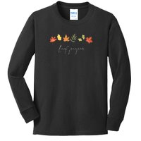 Autumn Peeping Fall Foliage Leaf Peeper Thanksgiving Kids Long Sleeve Shirt