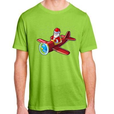 Airplane Pilot Funny Christmas Holidays Plane Santa Claus Cool Gift Adult ChromaSoft Performance T-Shirt