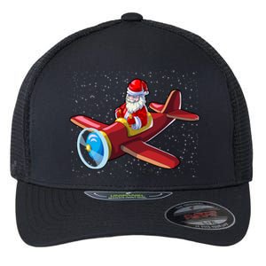 Airplane Pilot Funny Christmas Holidays Plane Santa Claus Cool Gift Flexfit Unipanel Trucker Cap