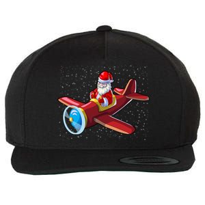 Airplane Pilot Funny Christmas Holidays Plane Santa Claus Cool Gift Wool Snapback Cap