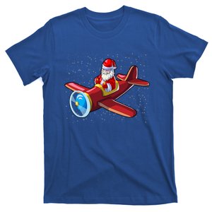 Airplane Pilot Funny Christmas Holidays Plane Santa Claus Cool Gift T-Shirt