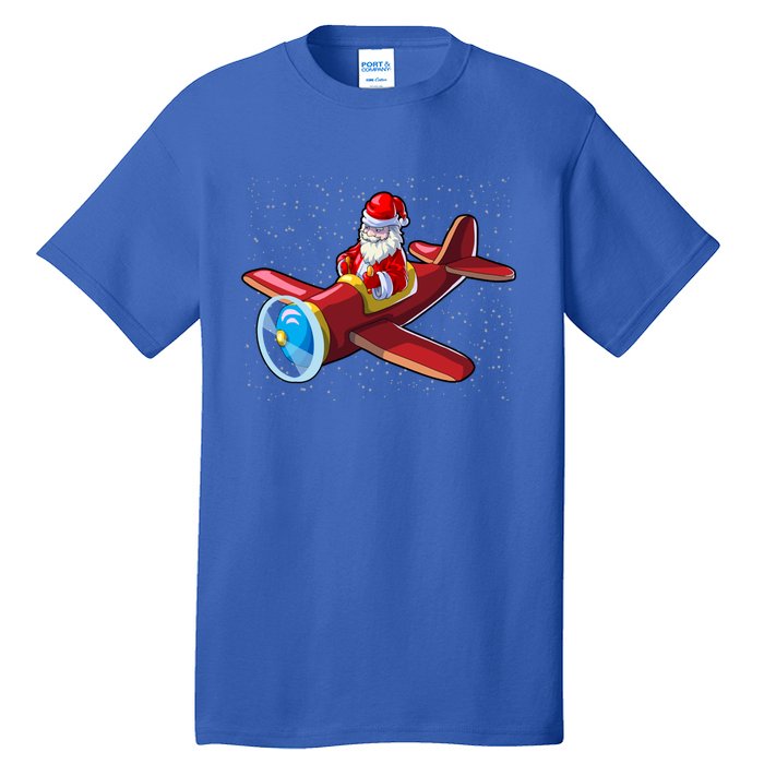 Airplane Pilot Funny Christmas Holidays Plane Santa Claus Cool Gift Tall T-Shirt