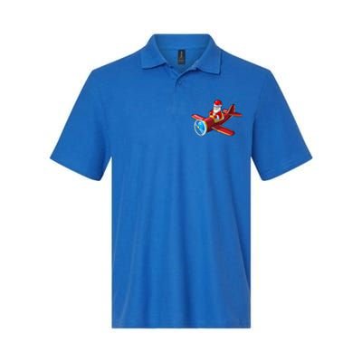 Airplane Pilot Funny Christmas Holidays Plane Santa Claus Cool Gift Softstyle Adult Sport Polo