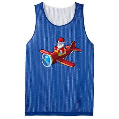 Airplane Pilot Funny Christmas Holidays Plane Santa Claus Cool Gift Mesh Reversible Basketball Jersey Tank