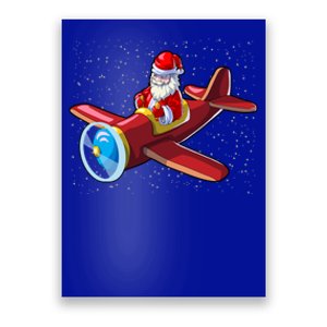 Airplane Pilot Funny Christmas Holidays Plane Santa Claus Cool Gift Poster