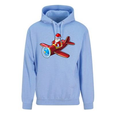 Airplane Pilot Funny Christmas Holidays Plane Santa Claus Cool Gift Unisex Surf Hoodie