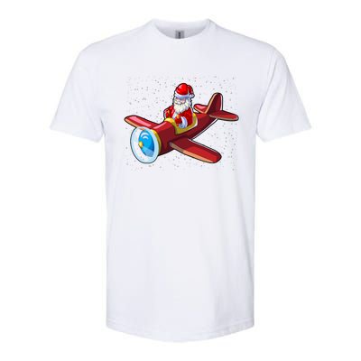 Airplane Pilot Funny Christmas Holidays Plane Santa Claus Cool Gift Softstyle CVC T-Shirt