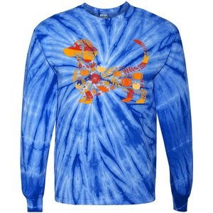 Autumn Pumpkin Fall Dachshund Thanksgiving Gift Tie-Dye Long Sleeve Shirt