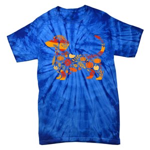 Autumn Pumpkin Fall Dachshund Thanksgiving Gift Tie-Dye T-Shirt