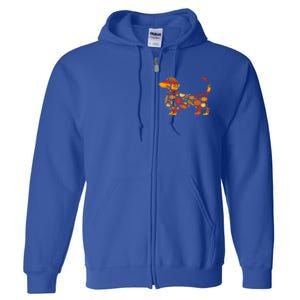 Autumn Pumpkin Fall Dachshund Thanksgiving Gift Full Zip Hoodie