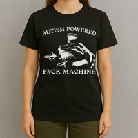 Autism Powered Fck Machine Funny Meme Frog Autistic Retro T-Shirt