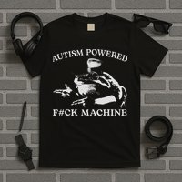 Autism Powered Fck Machine Funny Meme Frog Autistic Retro T-Shirt