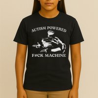 Autism Powered Fck Machine Funny Meme Frog Autistic Retro T-Shirt
