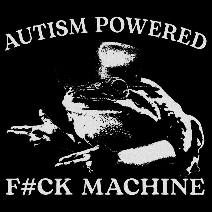Autism Powered Fck Machine Funny Meme Frog Autistic Retro T-Shirt