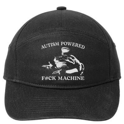 Autism Powered Fck Machine Funny Meme Frog Autistic Retro 7-Panel Snapback Hat
