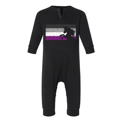 Asexual Pride Flag Unicorn Majestic Animal Ace Lgbtq Infant Fleece One Piece