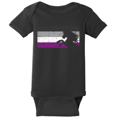 Asexual Pride Flag Unicorn Majestic Animal Ace Lgbtq Baby Bodysuit