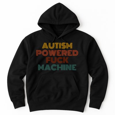 Autism Powered Fck Machine Funny Retro Vintage Hoodie