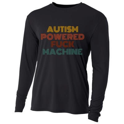 Autism Powered Fck Machine Funny Retro Vintage Cooling Performance Long Sleeve Crew