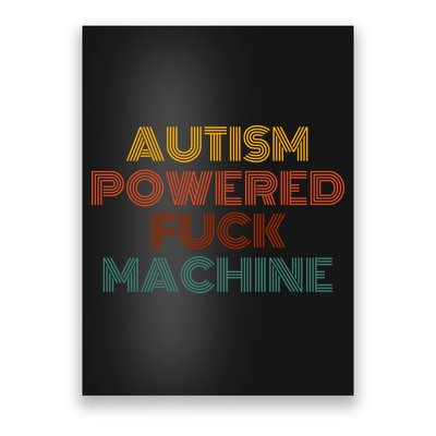 Autism Powered Fck Machine Funny Retro Vintage Poster