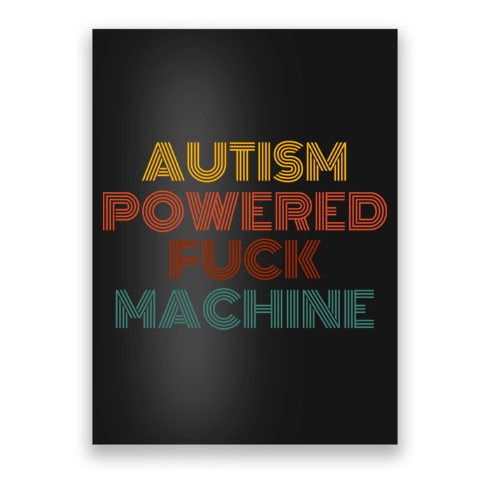 Autism Powered Fck Machine Funny Retro Vintage Poster