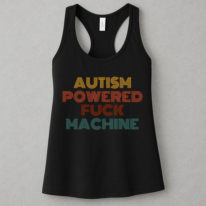 Autism Powered Fck Machine Funny Retro Vintage Womens Tank Top