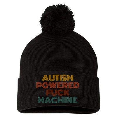 Autism Powered Fck Machine Funny Retro Vintage Pom Pom 12in Knit Beanie