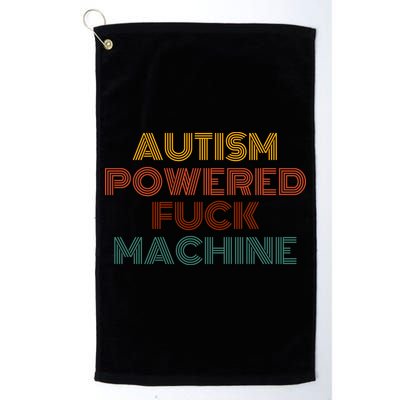 Autism Powered Fck Machine Funny Retro Vintage Golf Towel
