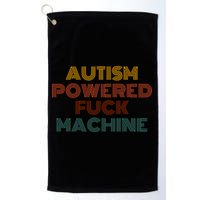 Autism Powered Fck Machine Funny Retro Vintage Golf Towel