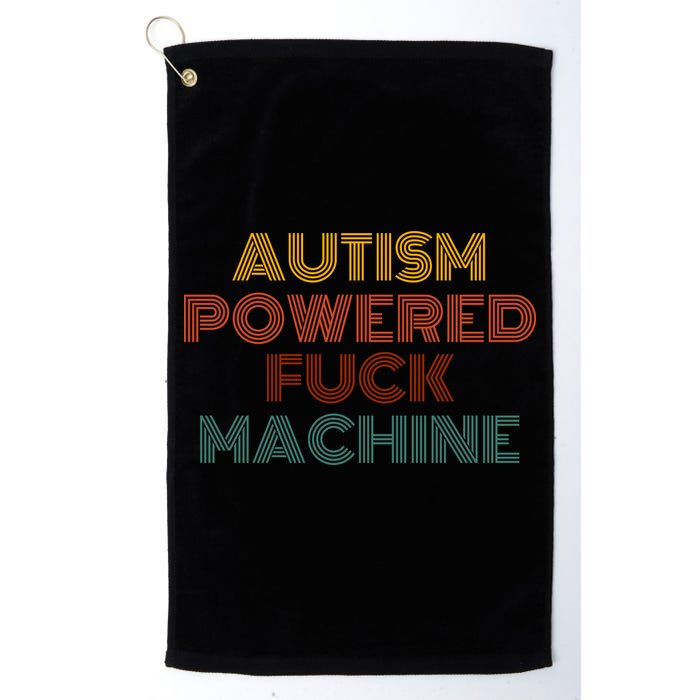 Autism Powered Fck Machine Funny Retro Vintage Golf Towel