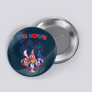 American Patriotic Gnomes Usa Independence Day Button