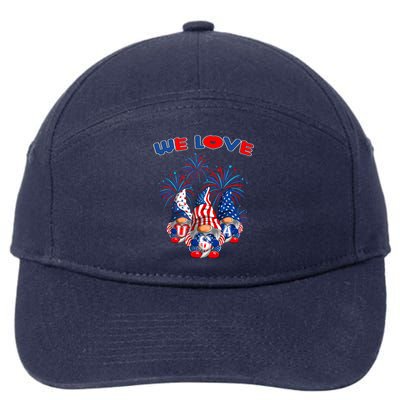 American Patriotic Gnomes Usa Independence Day 7-Panel Snapback Hat